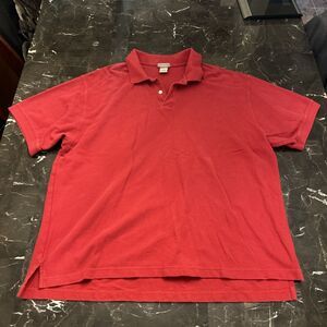 L.L. Bean Red Men Polo Shirt SHort Sleeve Collar Traditional Fit Size XL